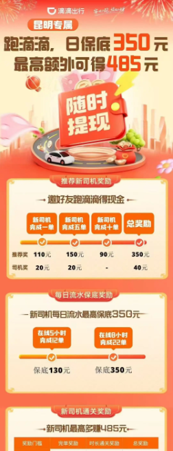 滴滴新司机保底活动_滴滴流水保底政策_滴滴司机的每日流水